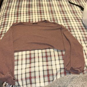 Long Sleeve Dusty Pink Crop Top